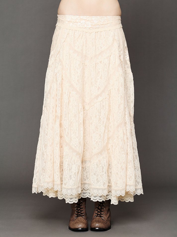free people lace maxi skirt