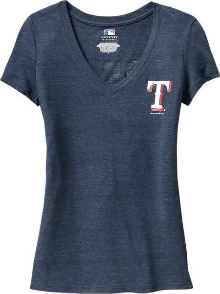 Old Navy Mlb Great Catch V-neck Tees in Blue (texas rangers) | Lyst