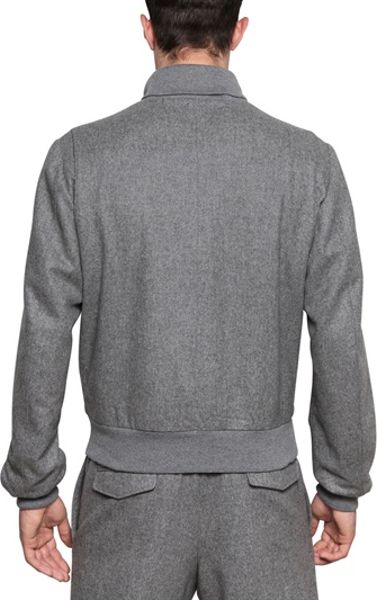 wool flannel bomber jacket