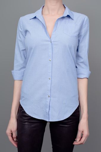 Elizabeth And James Rumpled Striped Button Down Shirt - Lyst