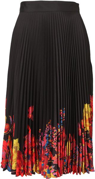 Erdem Ez Pleated Crepe Skirt - Lyst