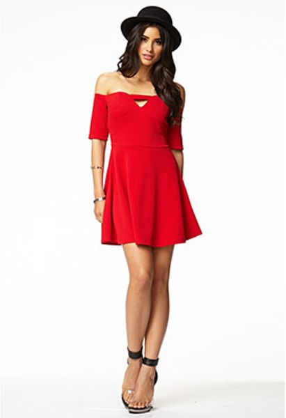 off the shoulder fit and flare
