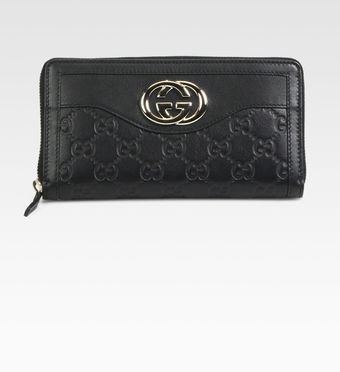 Gucci Sukey Ssima Leather Zip Around Wallet - Lyst