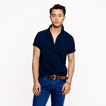 J.Crew Indigo Slub Jersey Polo - Lyst