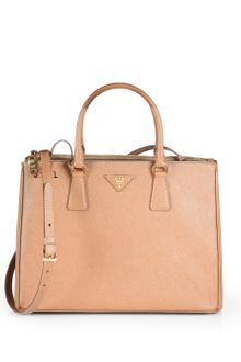 Prada Saffiano Medium Double Zip Top Handle Bag - Lyst