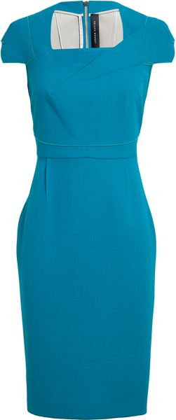 Roland Mouret Breccia Origami Folded Crepe Wool Pencil Dress - Lyst