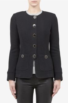 St. John Wool Blend Pique Knitted Jacket - Lyst