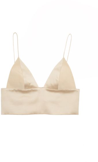 T By Alexander Wang Satin Bralette Champagne - Lyst