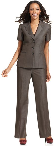 Tahari Shortsleeve Seamed Blazer Pants - Lyst