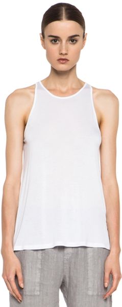 Enza Costa Sheath Tank in White - Lyst