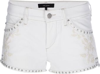 Isabel Marant Studded Denim Shorts - Lyst