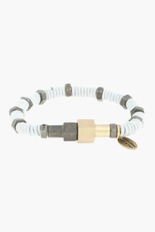 Lanvin Grey Elastic Bound Hardware Bracelet - Lyst