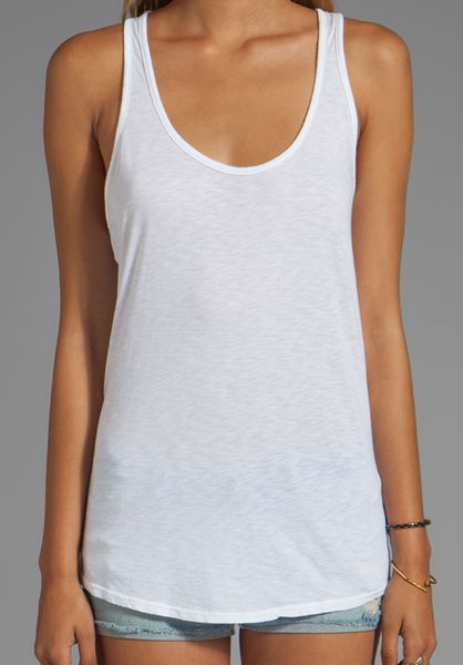 Michael Stars Crochet Racerback Tank In White In White Lyst