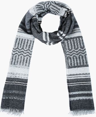 Neil Barrett Greyscale Woven Peruvian Scarf - Lyst