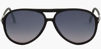 Tom Ford Black Matte Flat Top Aviators - Lyst