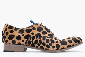 Undercover Tan Leopard Calf_hair Psycho Killer Oxfords - Lyst