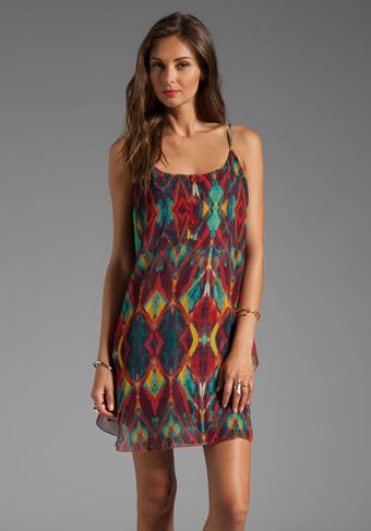 Alice + Olivia Alice Olivia Rhi Tiered Hem Tank Dress in Burnt Orange - Lyst
