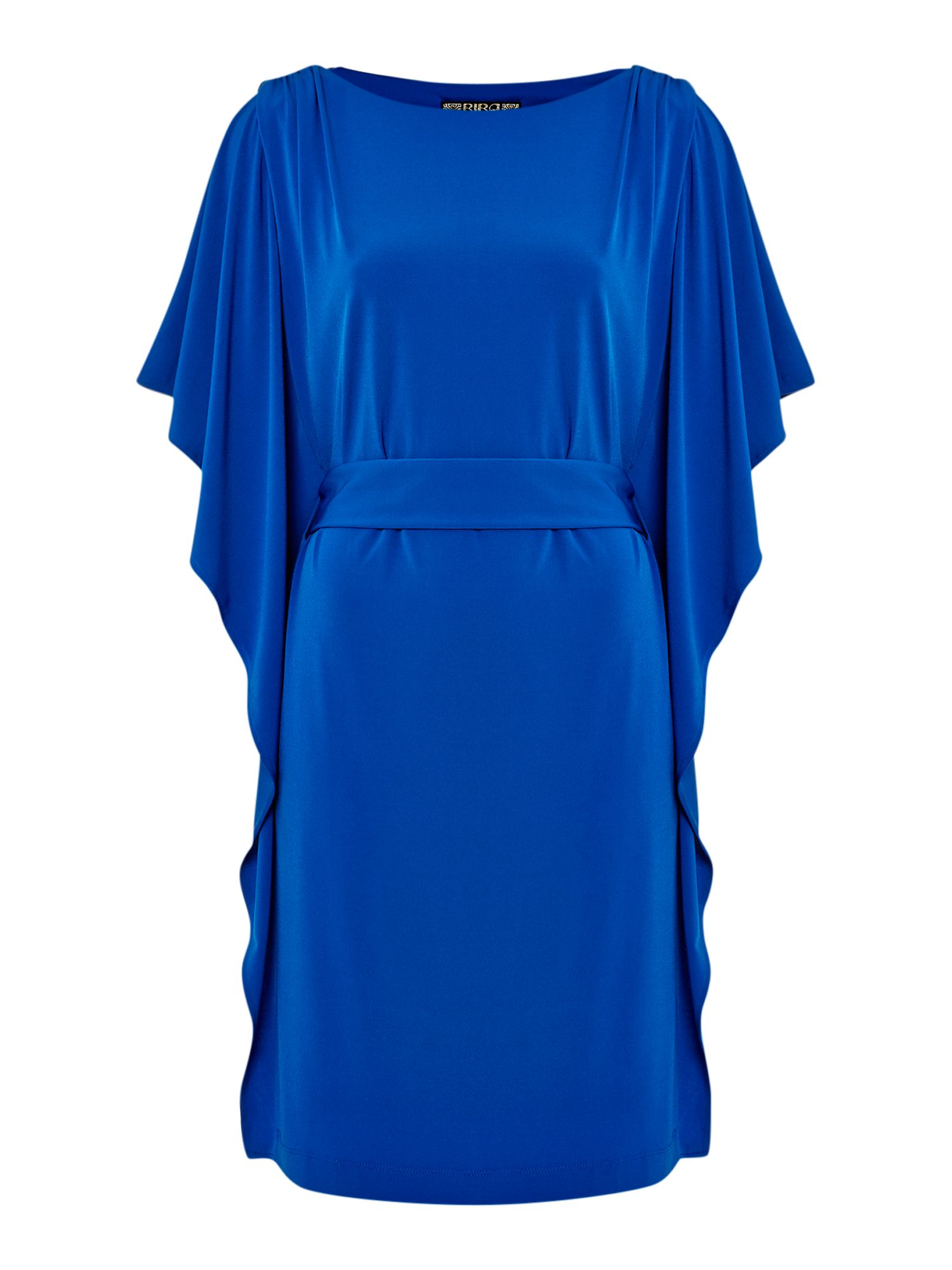 Biba Frill Sleeve Jersey Dress with Belt in Blue Lyst