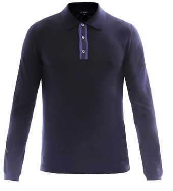 Gucci Contrast Placket Silk Sweater - Lyst