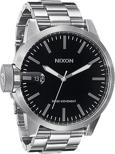 Nixon The Chronicle Sterling Silver Watch In Silver For Men Black Lyst 9177