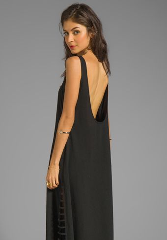 Line & Dot Peekaboo Maxi Dress in Black - Lyst