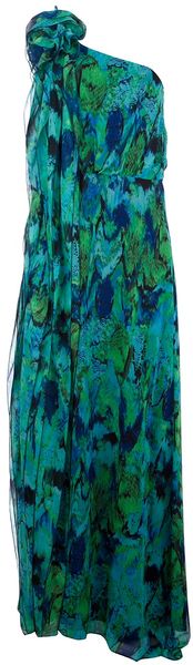 BCBGMAXAZRIA One Shoulder Printed Dress - Lyst