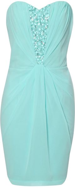 Jane Norman Embellished Drape Bandeau Dress - Lyst