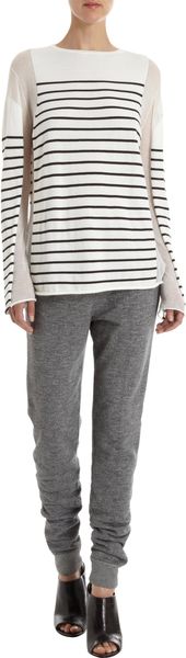 Alexander Wang Sheer Panel Striped Pullover - Lyst