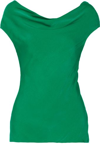 Catherine Malandrino Draped Stretch Silk Top - Lyst
