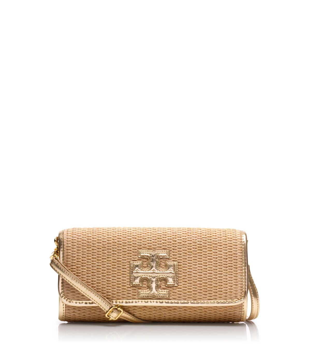 tory burch silver metallic clutch