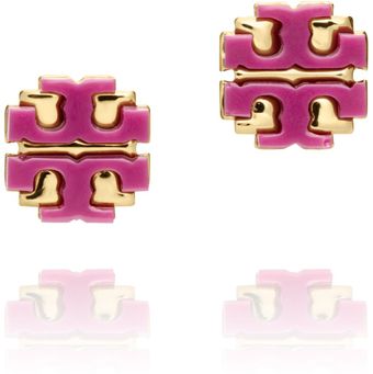 Tory Burch Resin Large T Logo Stud - Lyst