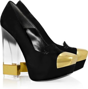 Alexander McQueen Suede and Perspex Pumps - Lyst