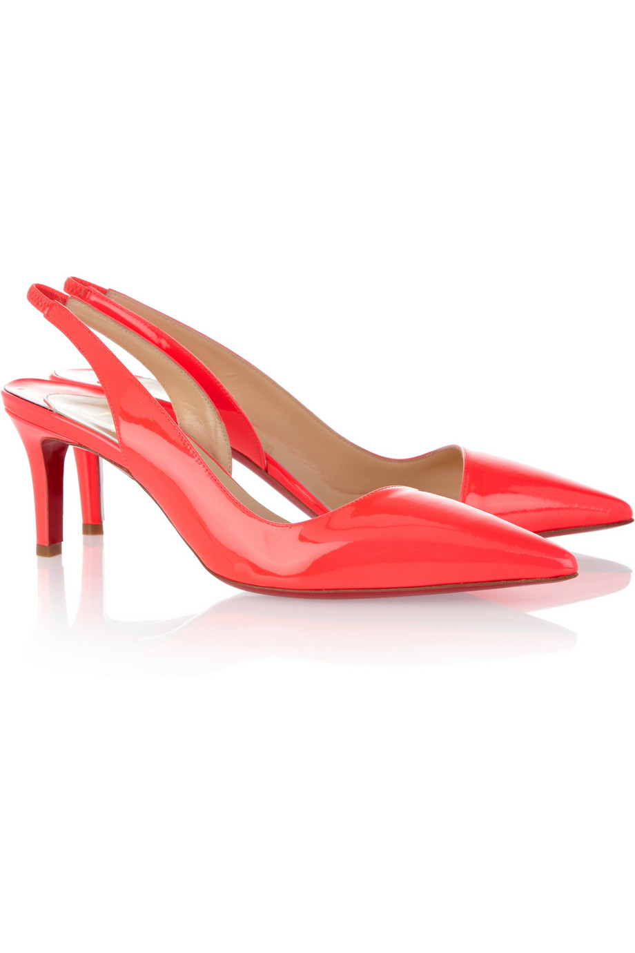 orange slingbacks