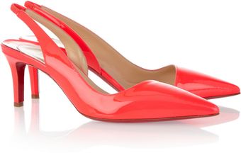 Christian Louboutin Miss Penniman 70 Patent Leather Slingbacks - Lyst