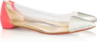 Christian Louboutin Corbeau Ayers Leather and Pvc Flats - Lyst