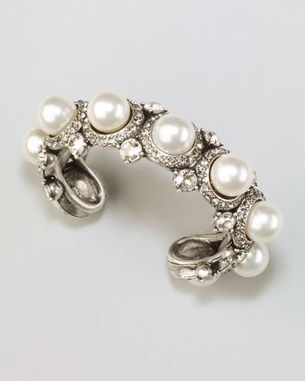 Lanvin Pearl Crystal Cuff  - Lyst