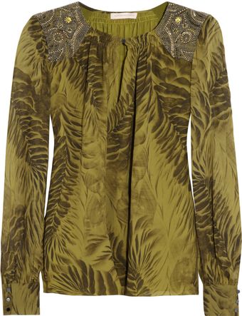 Matthew Williamson Embellished Silk georgette Blouse - Lyst