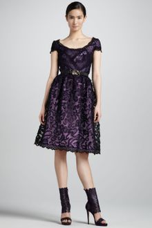 Oscar de la Renta Embellished Lace Cocktail Dress - Lyst