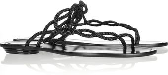Rene Caovilla Swarovski-crystal-embellished Crepe Sandals - Lyst