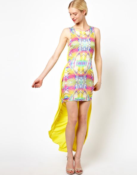 Sophia Kokosalaki Kore By Prism Print Dress in Yellow (prismnitrix) - Lyst