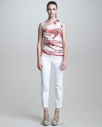 Jean Paul Gaultier Slim Stretch Cotton Pants White - Lyst