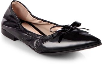Miu Miu Patent Leather Vitello Leather Ballet Flats - Lyst