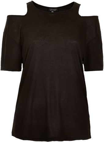 Topshop Split Shoulder Tee - Lyst