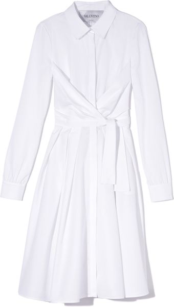 Valentino Wrap Pleated Shirt Dress - Lyst
