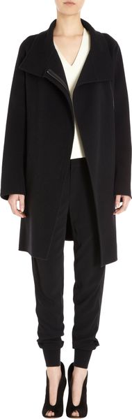 Vince Leather Inset Coat - Lyst