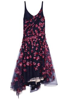Zac Posen Embroiderd Tulle Asymmetric Dress - Lyst