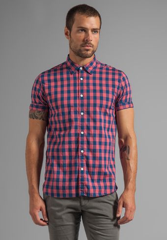 Scotch & Soda Ss Woven Shirt in Navy - Lyst
