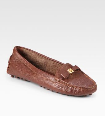 Tory Burch Ludlow Pebbled Leather Drivers - Lyst