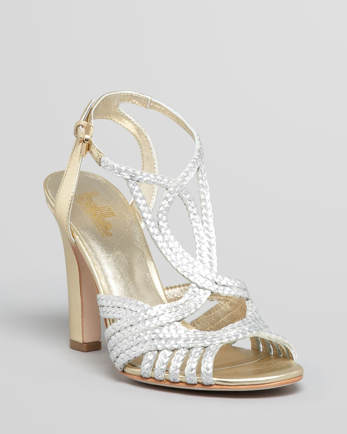Belle By Sigerson Morrison Alice Strappy High Heel Sandals in Silver (silver/platino) | Lyst