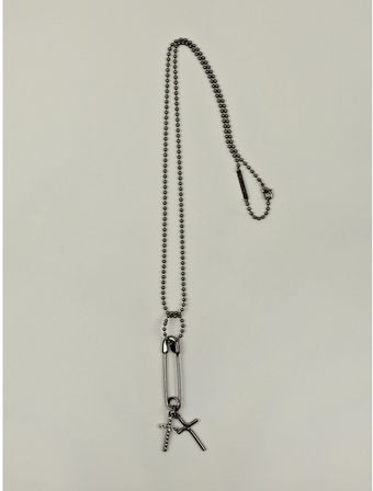 DSquared2 Mens Gunmetal Safety Pin Necklace - Lyst